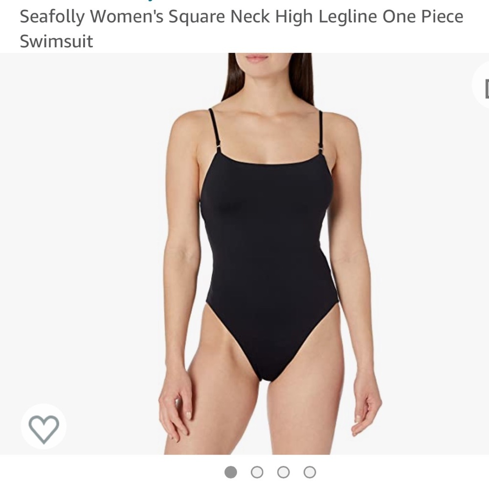 Seafolly Women's Square Neck High Legline One Piece Swimsuit